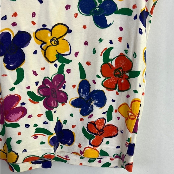 Women's Floral Tank Top - Multicolor casual 100 percent cotton summer tank top - Picture 3 of 6